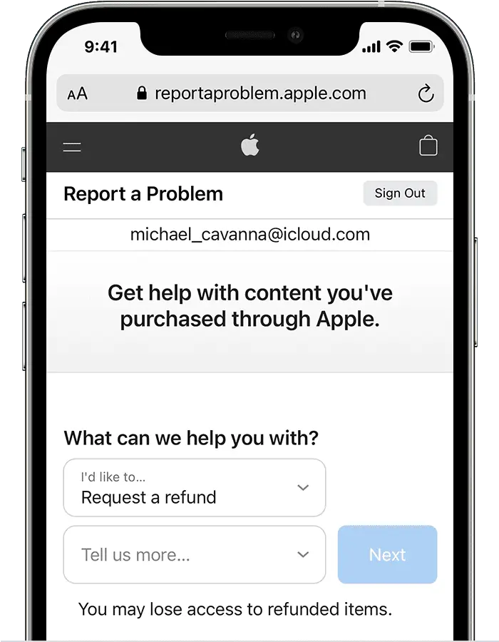 REFUNDios14-iphone-12-pro-safari-report-a-problem.webp